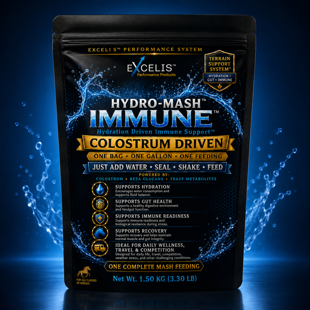 Hydro-Mash Immune™  One Bag. One Gallon. One Complete Mash Feeding.